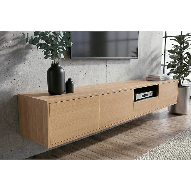 TV-skrinka 47816 Loft 200cm Prírodná Dub Dyha/Čierna