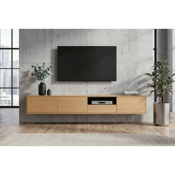 TV-skrinka 47816 Loft 200cm Prírodná Dub Dyha/Čierna