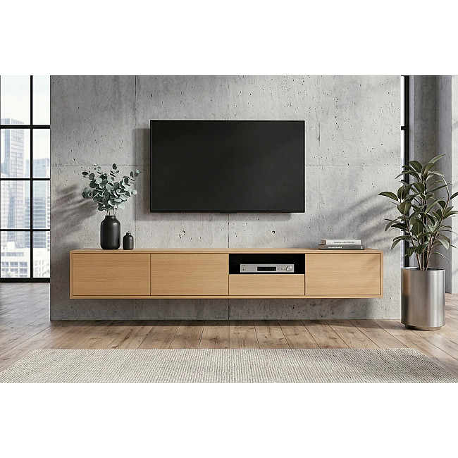 TV-skrinka 47816 Loft 200cm Prírodná Dub Dyha/Čierna