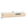 TV-skrinka 47816 Loft 200cm Prírodná Dub Dyha/Čierna
