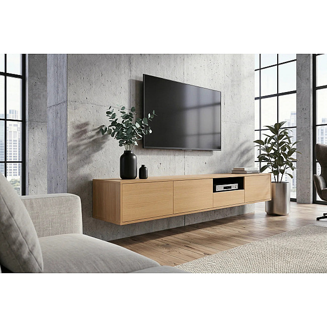 TV-skrinka 47816 Loft 200cm Prírodná Dub Dyha/Čierna