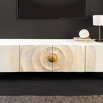 TV-skrinka 48411 Bailey 180cm Drevo Mango Bielené