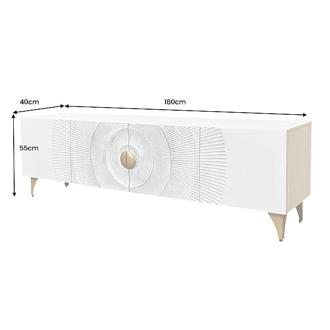 TV-skrinka 48411 Bailey 180cm Drevo Mango Bielené