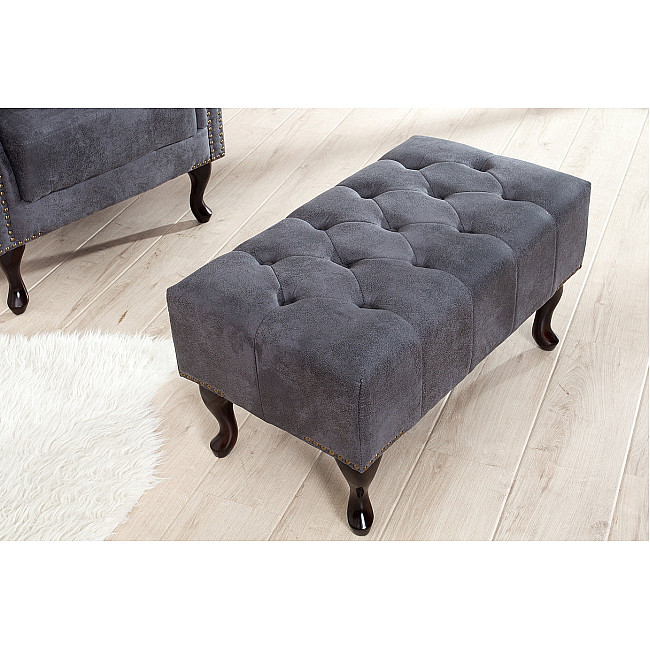 Taburetka 37474 Chesterfield Antik šedá