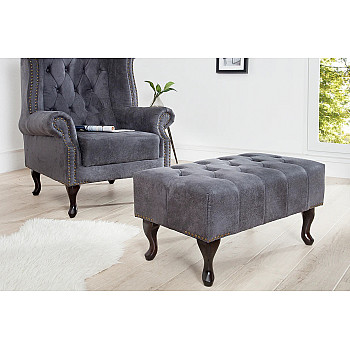 Taburetka 37474 Chesterfield Antik šedá