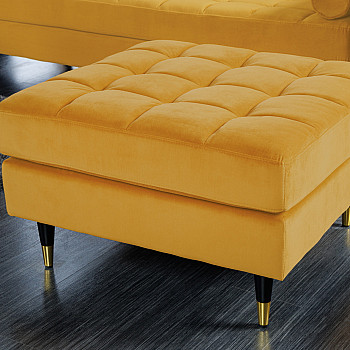 Taburetka 41302 Cozy Zamat Žltá