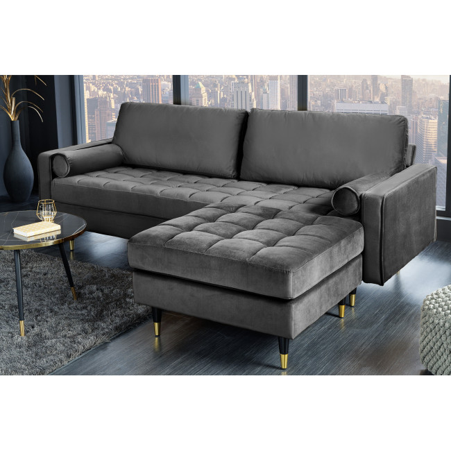 Taburetka 43132 Cozy Zamat Šedá Taburetka 43132 Cozy Zamat Šedá