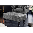Taburetka 43521 Chesterfield Zamat šedá Taburetka 43521 Chesterfield Zamat šedá