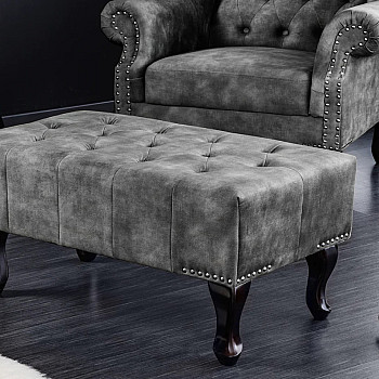 Taburetka 43521 Chesterfield Zamat šedá
