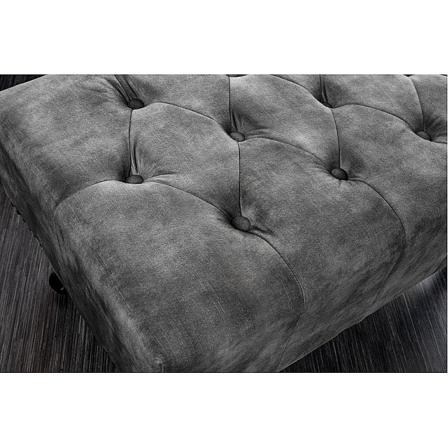Taburetka 43521 Chesterfield Zamat šedá Taburetka 43521 Chesterfield Zamat šedá
