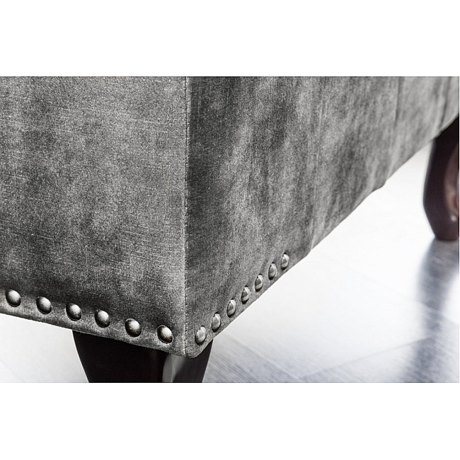 Taburetka 43521 Chesterfield Zamat šedá Taburetka 43521 Chesterfield Zamat šedá