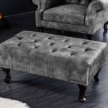 Taburetka 43521 Chesterfield Zamat šedá