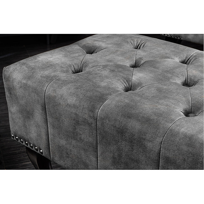 Taburetka 43521 Chesterfield Zamat šedá Taburetka 43521 Chesterfield Zamat šedá