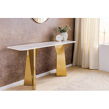 Toaletný stolík/Konzola Luxury - Biely Mramor