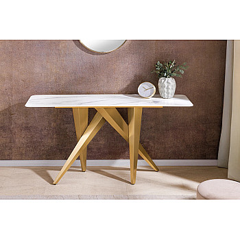 Toaletný stolík/Konzola Art Living - Biely Mramor