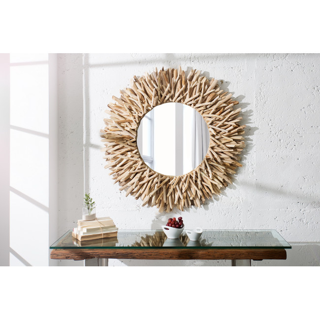 Zrkadlo 36577 Ø80cm Drevo Teak Zrkadlo 36577 Ø80cm Drevo Teak