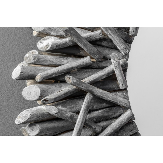 Zrkadlo 38796 Ø80cm Drevo Teak Šedé Zrkadlo 38796 Ø80cm Drevo Teak Šedé