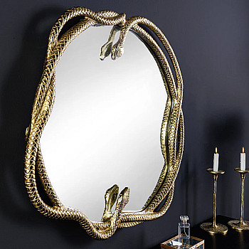 Zrkadlo 45432 Snake Ø80cm Zlaté