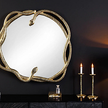 Zrkadlo 45432 Snake Ø80cm Zlaté