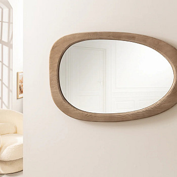 Zrkadlo 46489 Organic 70x105cm Drevo Pínia Béžová