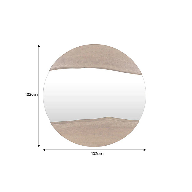 Zrkadlo 46492 Living Edge Ø100cm Drevo Acacia