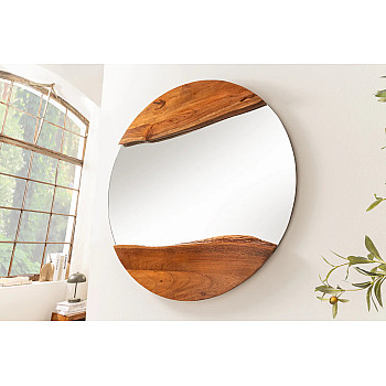 Zrkadlo 46492 Living Edge Ø100cm Drevo Acacia