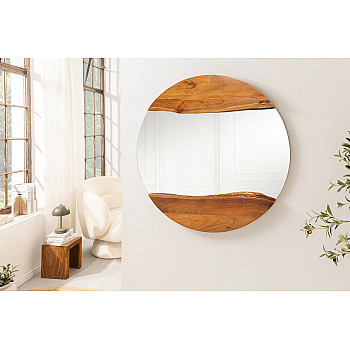 Zrkadlo 46492 Living Edge Ø100cm Drevo Acacia