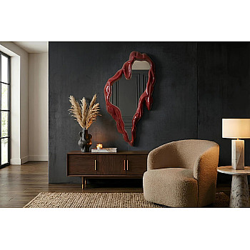 Zrkadlo 48183 Fluidum 77x150cm Červené