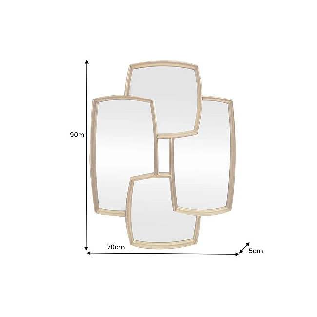 Zrkadlo Quadra 48190 90x70cm Zlaté
