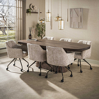 Jedálenský stôl XXL 20-27 Arcadia 240x105cm Drevo Hnedá Acacia