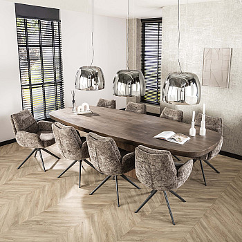 Jedálenský stôl XXL 20-28 Arcadia 300x120cm Drevo Hnedá Acacia