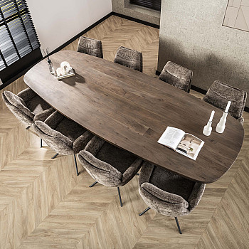 Jedálenský stôl XXL 20-28 Arcadia 300x120cm Drevo Hnedá Acacia