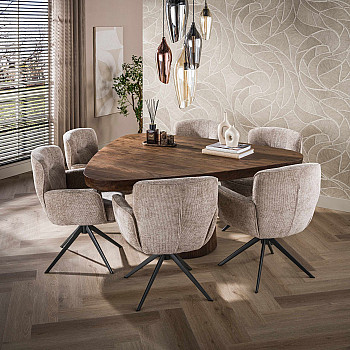 Jedálenský stôl Trojuholník 20-29 Arcadia 165cm Drevo Hnedá Acacia