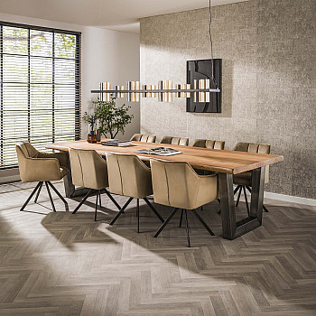 Jedálenský stôl 20-35 Stam 300x100cm Acacia natural