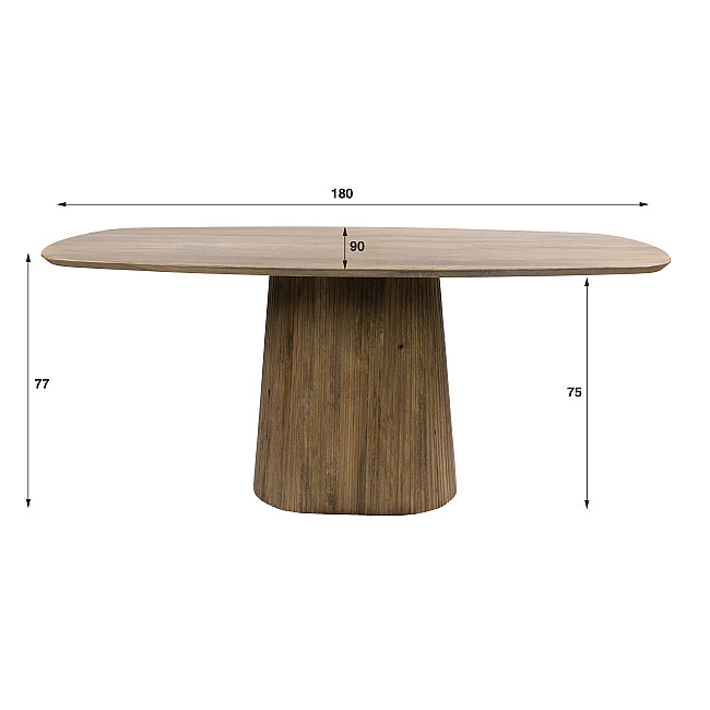 Jedálenský stôl 22-94 Wave 180x90cm Masív Drevo Mango