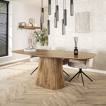 Jedálenský stôl 22-98 Wave 215x105cm Masív Drevo Mango