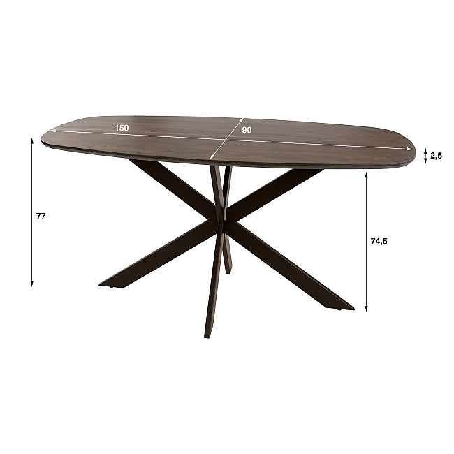 Jedálenský stôl 29-73B Arhus 150x90cm Drevo Hnedá Acacia