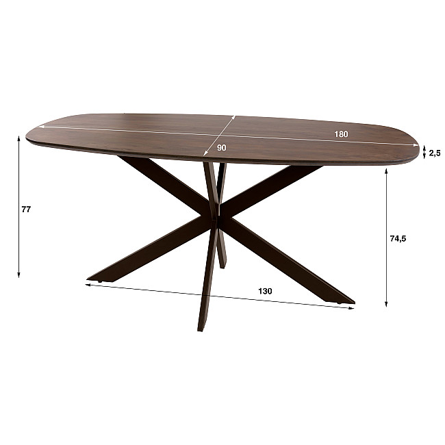 Jedálenský stôl 29-75B Arhus 180x90cm Drevo Hnedá Acacia