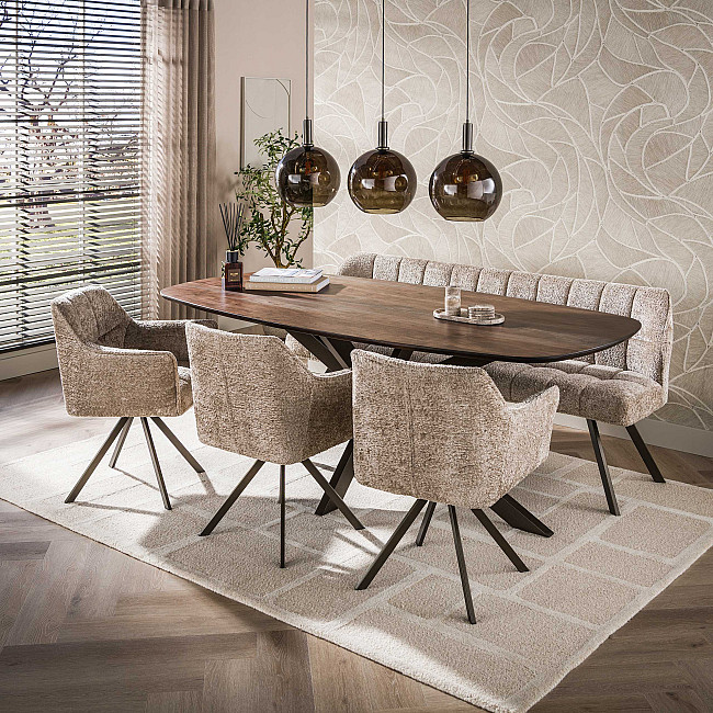 Jedálenský stôl 29-77B Arhus 215x105cm Drevo Hnedá Acacia