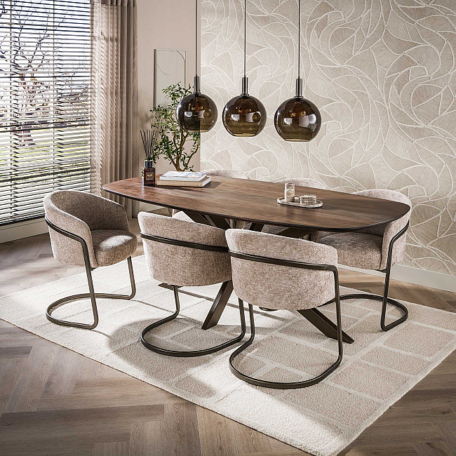 Jedálenský stôl 29-77B Arhus 215x105cm Drevo Hnedá Acacia