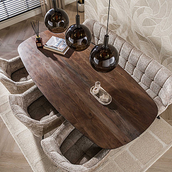 Jedálenský stôl 29-77B Arhus 215x105cm Drevo Hnedá Acacia