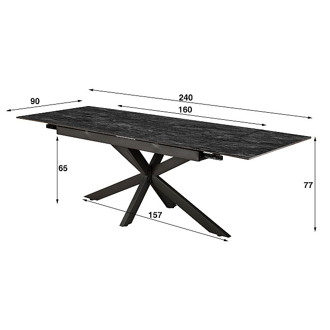 Rozkladací jedálenský stôl 45-29 160/240x90cm Ceramic Australian Black Rozkladací jedálenský stôl 45-29 160/240x90cm Ceramic Australian Black