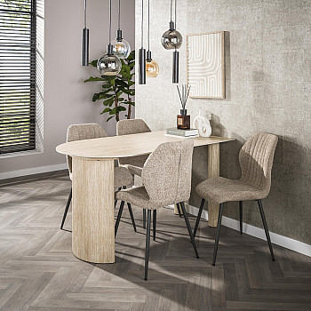 Jedálenský stôl k stene 45-82 Romano 140x80cm Ceramic Travertine