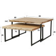 Konferenčný stôl 21-54 80x80cm 2-set Edge Drevo Acacia - PRODUKT JE SKLADOM U NÁS - 1Ks
