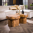 Konferenčný stôl 27-34 Sleek Ø68cm 2-set Drevo Mango Konferenčný stôl 27-34 Sleek Ø68cm 2-set Drevo Mango