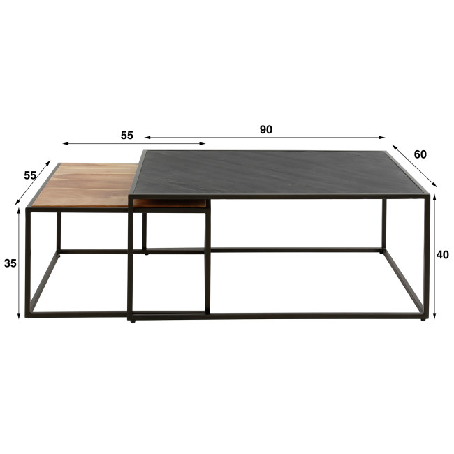 Konferenčný stôl 27-81 Slate 90x60cm 2-set Mix