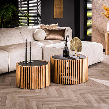 Konferenčný stôl 27-86 Slate Ø68 a Ø55cm 2-set 