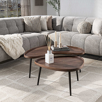 Konferenčný stôl 30-17 Carve 2-set Drevo Acacia