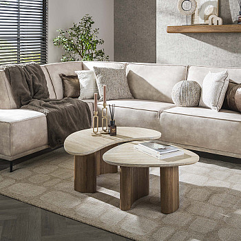 Konferenčný stôl Romano 2-set Ceramic Travertine