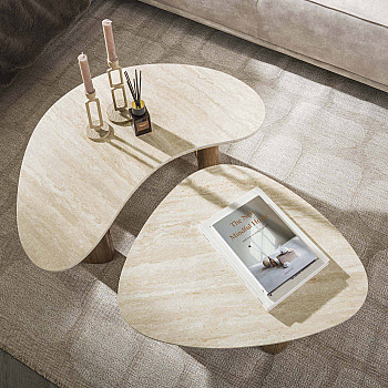 Konferenčný stôl Romano 2-set Ceramic Travertine